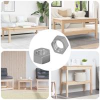 VidaXL Zeshoekige moer 2 pcs zilver m6 ijzer