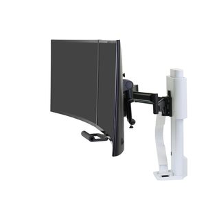 Ergotron TRACE™ Monitor-tafelbeugel 2-voudig 53,3 cm (21) - 68,6 cm (27) Wit Draaibaar, In hoogte verstelbaar, Kantelbaar, Zwenkbaar