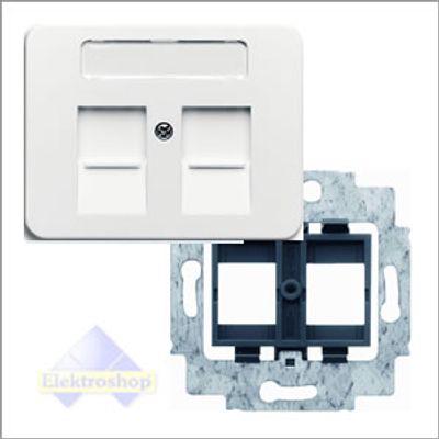 Busch-Jaeger RJ45 draagframe met inzetplaat studiowit