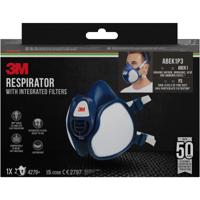 3M mondmasker met geïntegreerde filters, herbruikbaar, biedt ABEK1P3 ademhalingsbescherming
