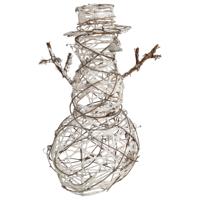 Decoratie figuur - sneeuwpop - 42 cm - rotan - kerstdecoratie Decoratie figuur - sneeuwpop - 42 cm - rotan - kerstdecoratie
