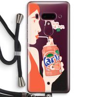 Peach please!: HTC U12+ Transparant Hoesje met koord