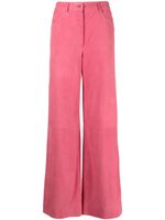 Alberta Ferretti pantalon en daim à coupe ample - Rose