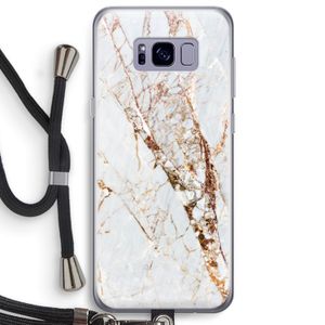 Goud marmer: Samsung Galaxy S8 Plus Transparant Hoesje met koord