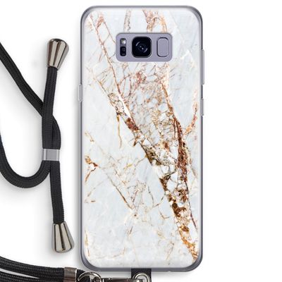 Goud marmer: Samsung Galaxy S8 Plus Transparant Hoesje met koord