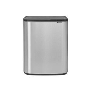 Brabantia Bo Touch Bin afvalemmer 2 x 30 liter met 2 kunststof binnenemmers - Matt Steel Fingerprint Proof