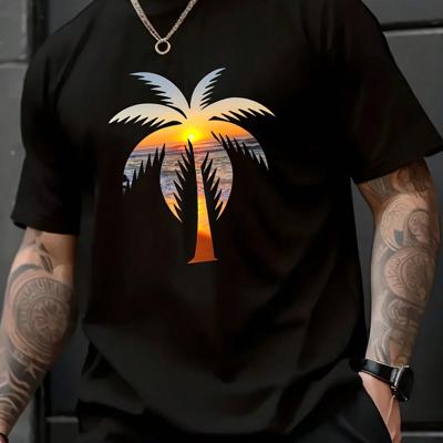 Men's Letter Pattern T-Shirt | 100% Pure Cotton Short Sleeve Top Black / S