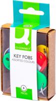 Q-CONNECT sleutelhanger, pak van 6 stuks, geassorteerde kleuren