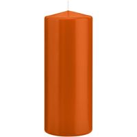 1x Oranje cilinderkaarsen/stompkaarsen 8 x 20 cm 119 branduren