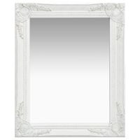 VidaXL Wandspiegel barok stijl 50x60 cm wit - thumbnail