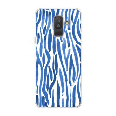 Blauwe nerven: Samsung Galaxy A6 Plus (2018) Transparant Hoesje