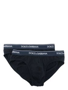 Dolce & Gabbana logo-waistband slip-on briefs (pack of two) - Bleu