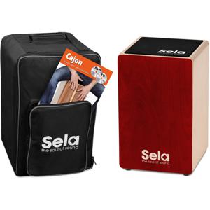 Sela SE 186 FR Primera Red Bundle Cajon Set + tas, pad, Franstalig boek