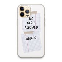 No Girls Allowed Unless: iPhone 13 Pro Max Transparant Hoesje