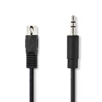Nedis DIN-Audiokabel | DIN 5-Pins Male | 3,5 mm Male | Vernikkeld | 2.00 m | Rond | PVC | Zwart | Label - CAGL20100BK20