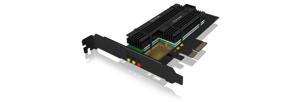 RAIDON IB-PCI215M2-HSL 2 poorten M.2-controller PCIe x4 Geschikt voor: M.2 SATA SSD, M.2 PCIe AHCI SSD Passieve koeling, Incl. Low-Profile slotplaat
