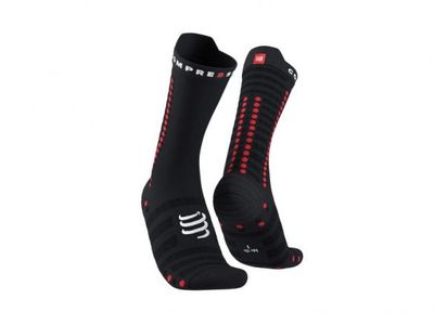 Compressport Pro racing v4.0 high cut fietssokken zwart T1