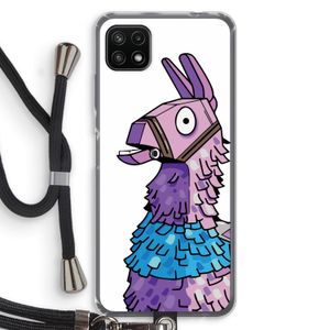 Lama: Samsung Galaxy A22 5G Transparant Hoesje met koord