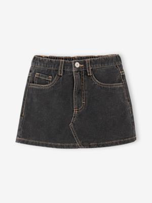 Jeans shortrokje voor meisjes antraciet