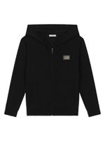 Dolce & Gabbana Kids hoodie zippé à plaque logo - Noir - thumbnail