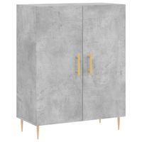 The Living Store Dressoir - Betongrijs - 69.5 x 34 x 90 cm - Bewerkt hout en metaal - thumbnail