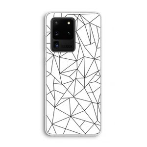 Geometrische lijnen zwart: Samsung Galaxy S20 Ultra Transparant Hoesje
