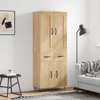 Hoge kast 69,5x34x180 cm bewerkt hout sonoma eikenkleurig