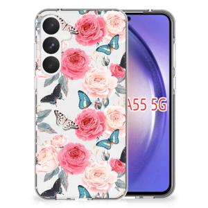 Samsung Galaxy A55 TPU Case Butterfly Roses