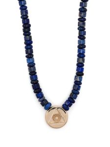 LUIS MORAIS collier Shield en or 14ct serti de lapis-lazuli - Bleu