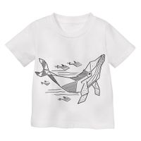 T-shirt om in te kleuren van bio-katoen met elastaan, walvis Maat: 110/116