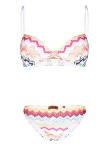 Missoni bikini en maille à motif zig zag - Blanc