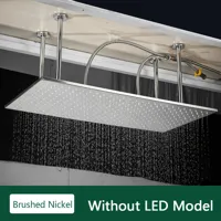 LED Regendouchekop met Temperatuurgevoelige Kleuren - Plafondmontage | 4 Installatiearmen | Vierkant | Chroom / Zwart / Geborsteld Nikkel LED Regendouchekop met Temperatuurgevoelige Kleuren - Plafondmontage | 4 Installatiearmen | Vierkant | Chroom / Zwart / Geborsteld Nikkel