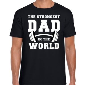 The strongest dad in the world cadeau t-shirt zwart voor heren - Vaderdag cadeau shirt