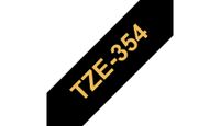 Brother Gloss Laminated Labelling Tape - 24mm, Gold/Black - thumbnail