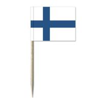 50x Cocktailprikkers Finland 8 cm vlaggetje landen decoratie