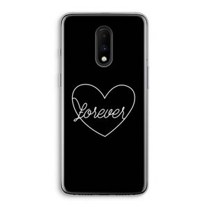 Forever heart black: OnePlus 7 Transparant Hoesje