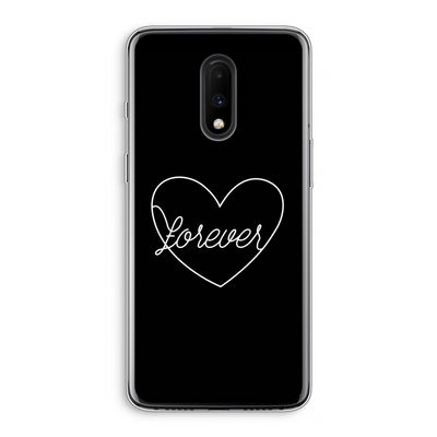 Forever heart black: OnePlus 7 Transparant Hoesje