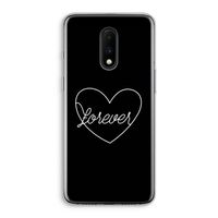 Forever heart black: OnePlus 7 Transparant Hoesje
