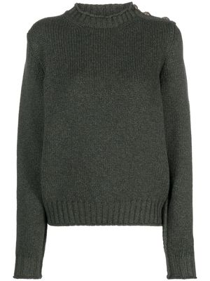 Barrie pull en cachemire à épaule boutonnée - Vert