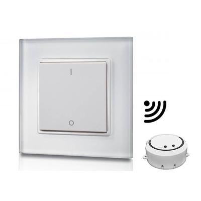 Opbouw LED dimmer/ontvanger - Draadloos - Incl. wit frame en drukknop - Smart memory - Maximaal 100 Watt Opbouw LED dimmer/ontvanger - Draadloos - Incl. wit frame en drukknop - Smart memory - Maximaal 100 Watt