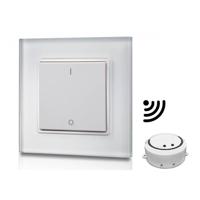 Opbouw LED dimmer/ontvanger - Draadloos - Incl. wit frame en drukknop - Smart memory - Maximaal 100 Watt