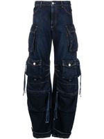 The Attico Fern wide-leg cargo jeans - Bleu