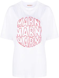 Marni t-shirt en coton à logo imprimé - Blanc