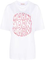 Marni t-shirt en coton à logo imprimé - Blanc