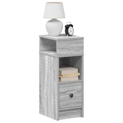 Nachtkastje met lade 25x31x66 cm grijs sonoma eikenkleurig