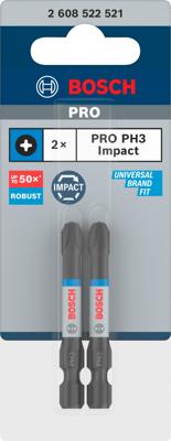 Bosch Accessoires PRO Phillips slagschroefbit | PH3 | 55 mm | 2-delig - 2608522521