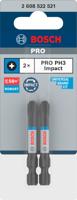 Bosch Accessoires PRO Phillips slagschroefbit | PH3 | 55 mm | 2-delig - 2608522521