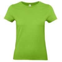 Basic dames t-shirt limegroen met ronde hals 2XL (44)  - - thumbnail