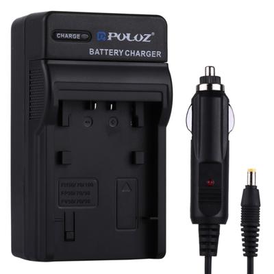 PULUZ 2-in-1 Digitale Camera batterij autolader voor Sony NP-FH50 / NP-FH70 / NP-FH100 / NP-FP50 / NP-FP70 / NP-FP90 / NP-FV50 / NP-FV70 / NP-FV90 bat