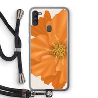 Orange Ellila flower: Samsung Galaxy A11 Transparant Hoesje met koord Orange Ellila flower: Samsung Galaxy A11 Transparant Hoesje met koord